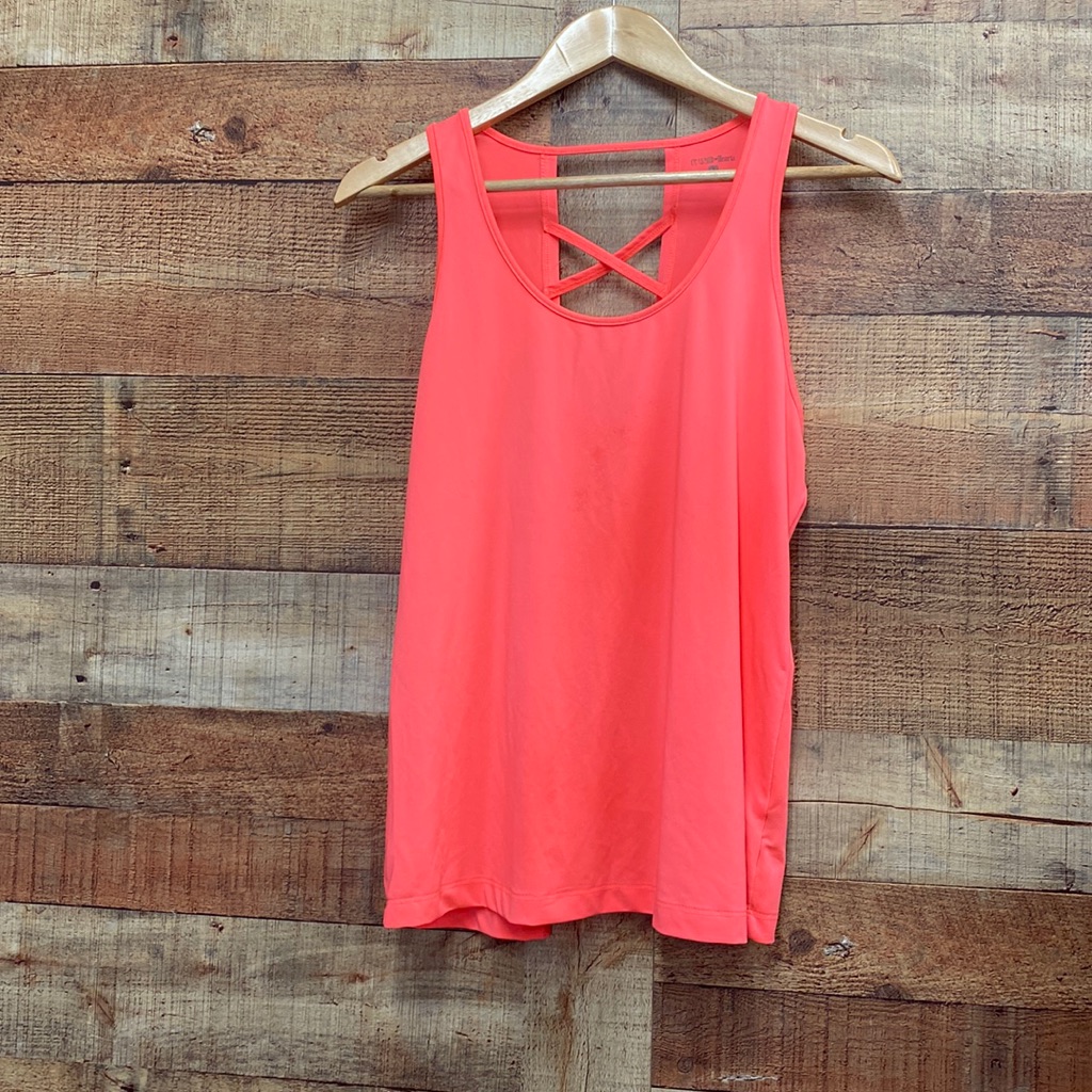 Crushed Hearts Neon Pink Open Back Workout Tank